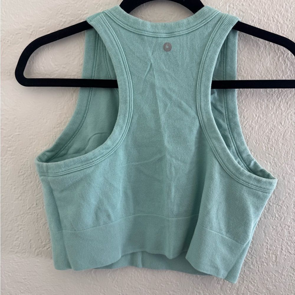 Mint Green Sleeveless Crop Top - Picture 3 of 3